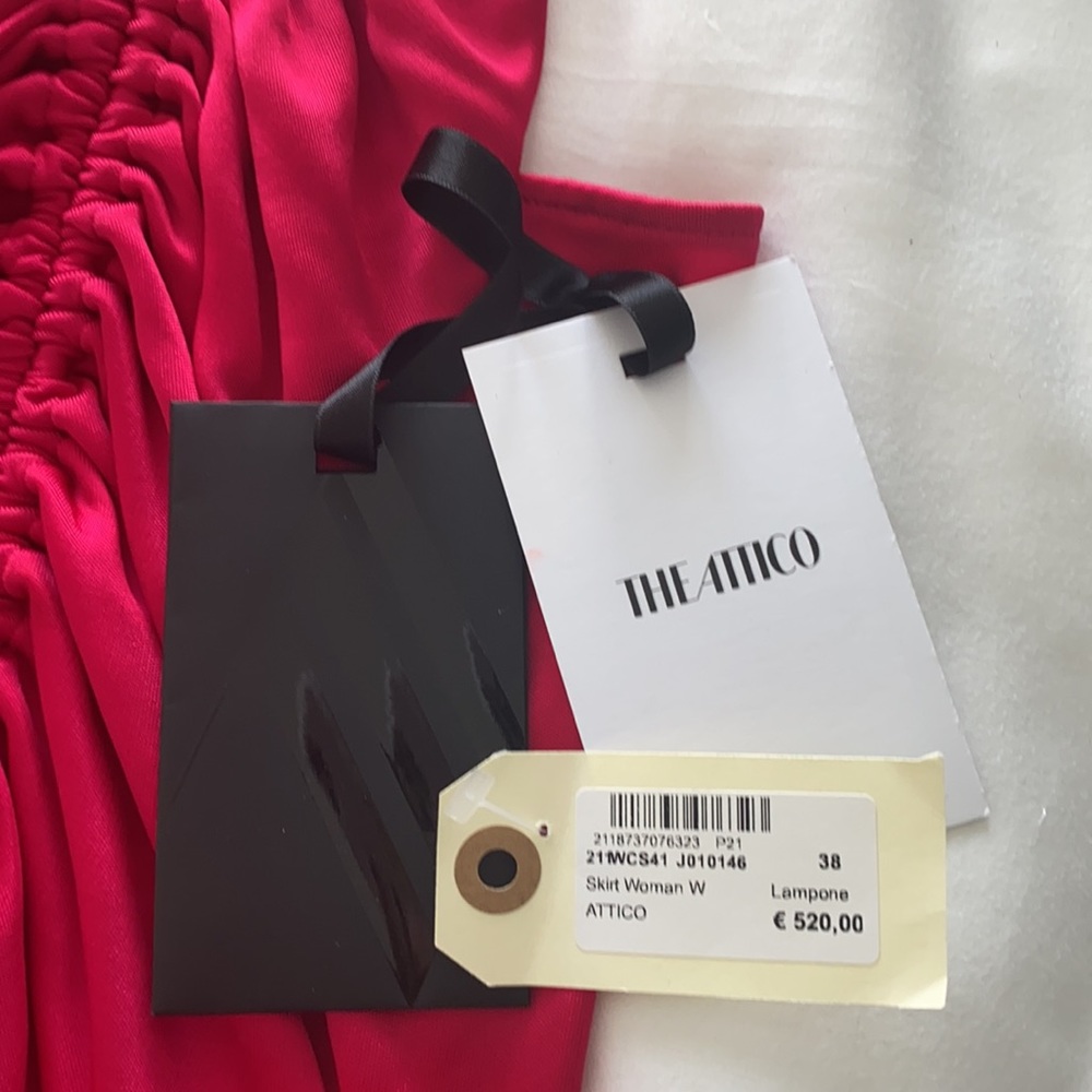 The Attico raspberry pink high rise draped midi skirt 38 XS - Picture 10 of 10